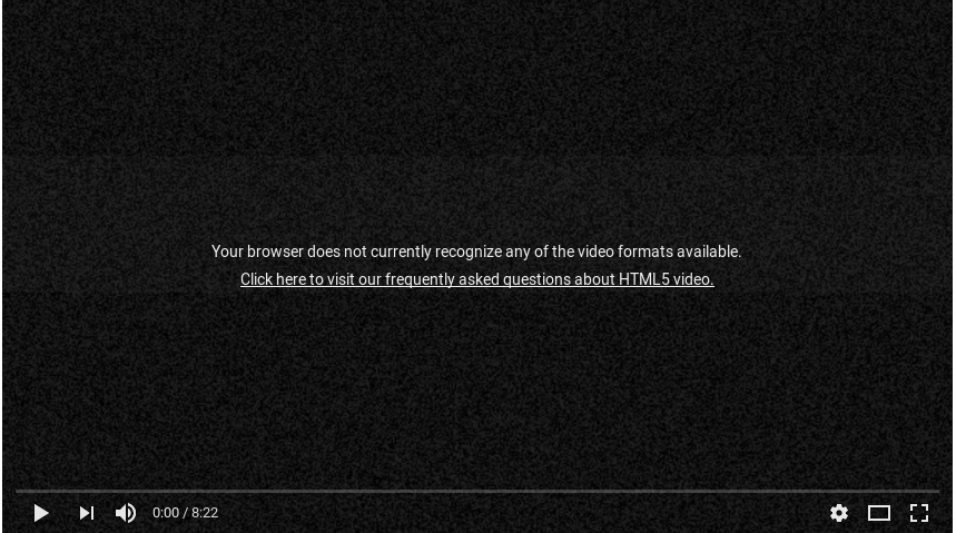 Your browser does not currently recognize any of the video formats available