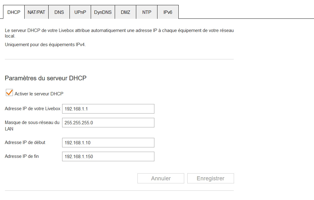 Serveur DHCP